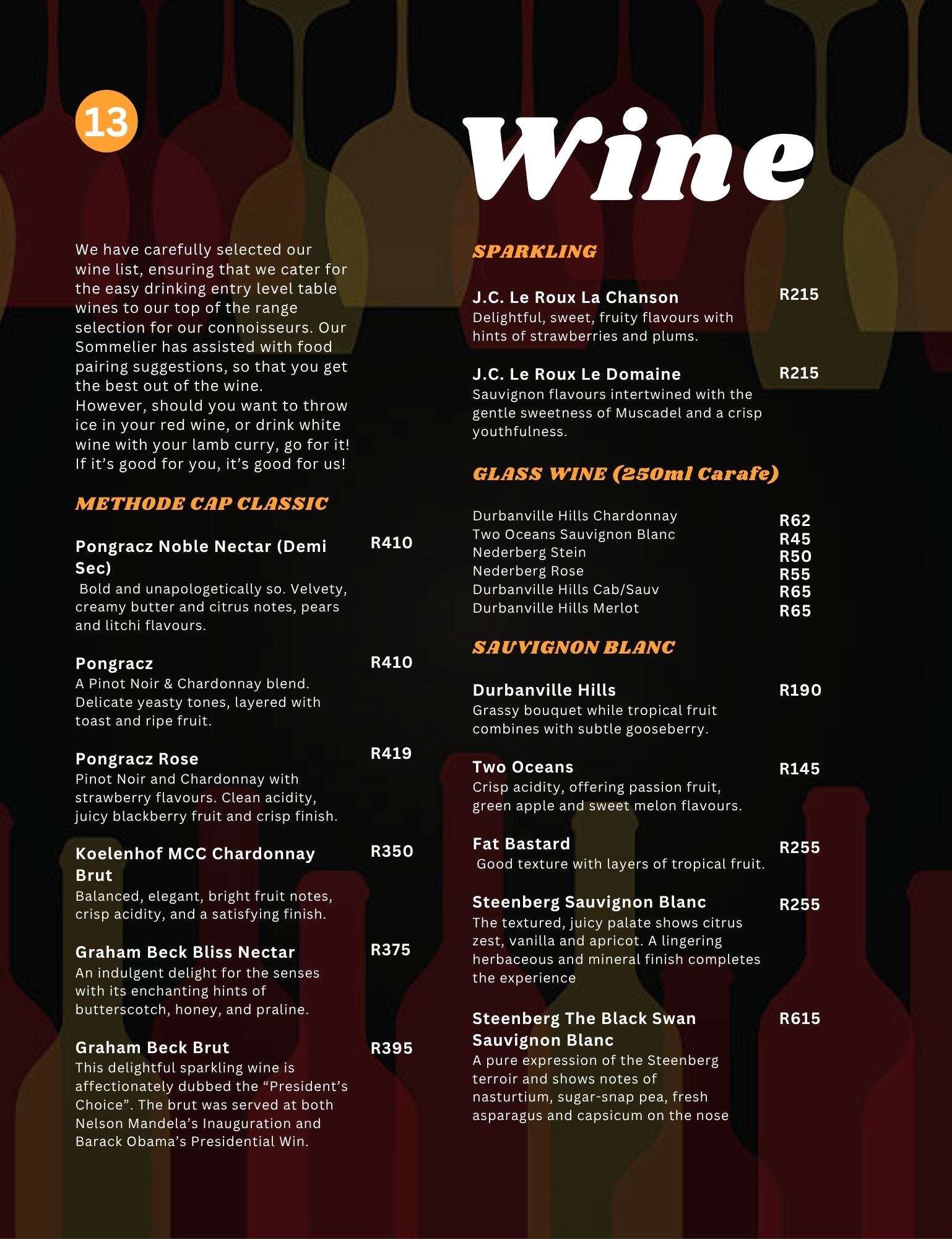 Menu page 16